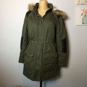 Charlotte Russe Olive Green Jacket w/ fur Hood